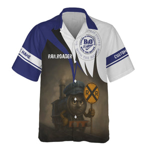 Railspirit Personalized B&O Great States Railroad Hawaiian Shirt Angry Train Hawaiian Shirt Gift Idea For Train Lover