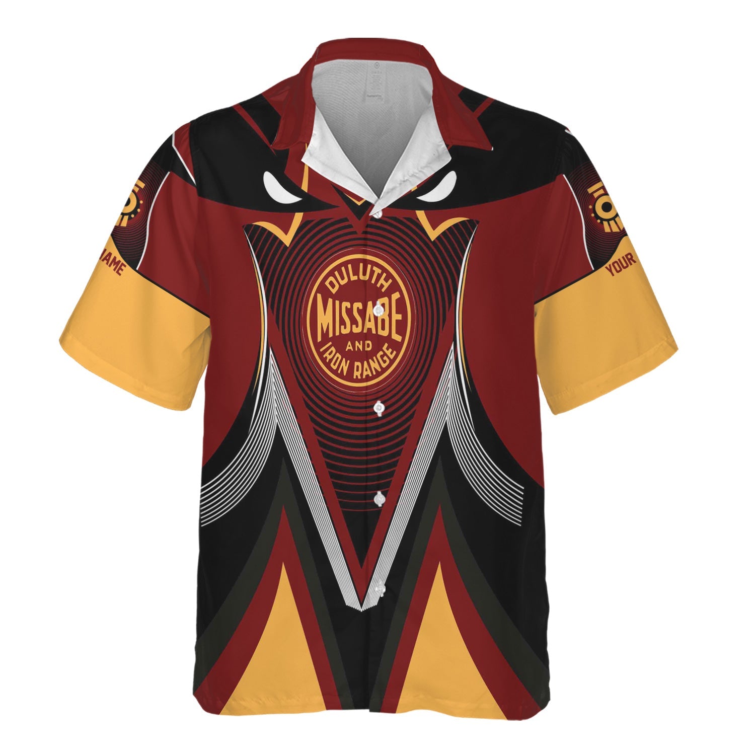 Railspirit Personalized Duluth, Missabe, & Iron Range Railroad Hawaiian Shirt Vibrant Graphic Pattern Shirt For Train Enthusiasts