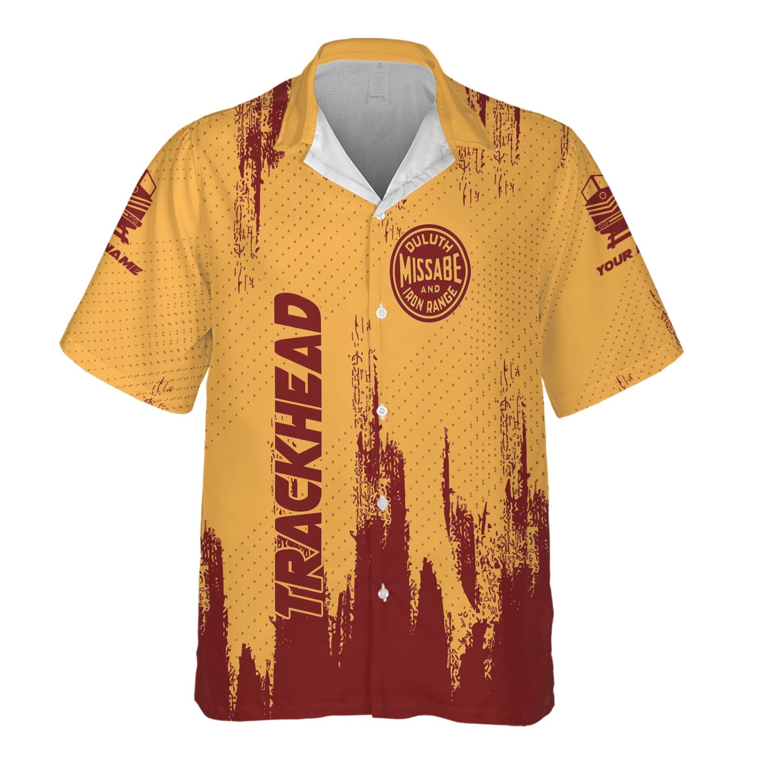 Railspirit Personalized Duluth, Missabe, & Iron Range Railroad Hawaiian Shirt Paint Impact Design Train Shirt for Trackhead