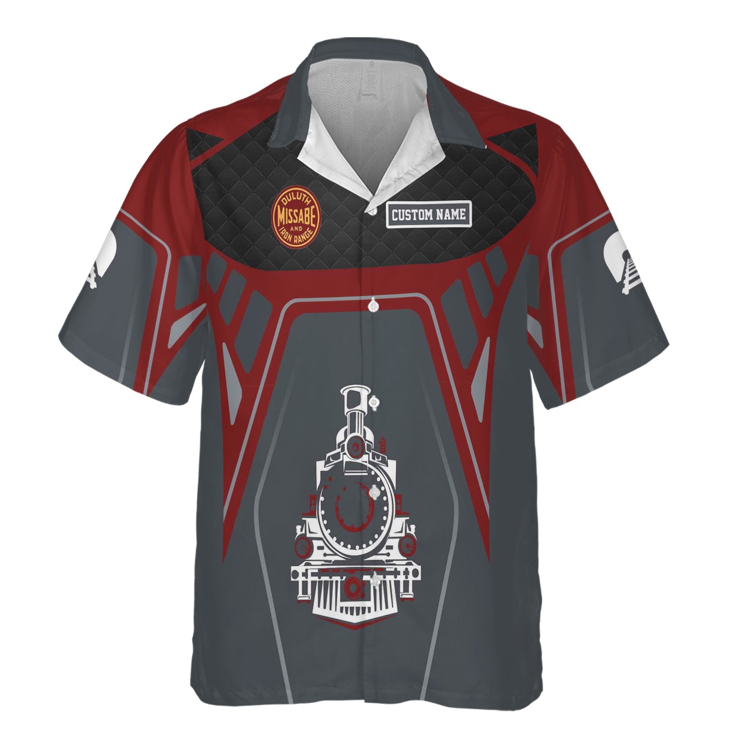 Railspirit Personalized Duluth, Missabe, & Iron Range Railroad Hawaiian Shirt Steam Locomotive Engine Graphic Train Shirt All Over Print