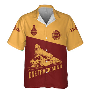 Railspirit Personalized Duluth, Missabe, & Iron Range Railroad Hawaiian Shirt One Track Mind Unisex Train Shirt Gift Idea For Train Lover