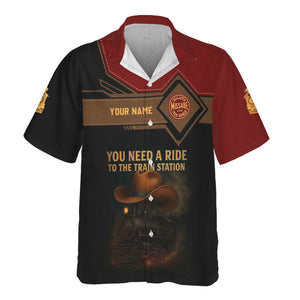 Railspirit Personalized Duluth, Missabe, & Iron Range Railroad Hawaiian Shirt You Need A Ride To The Train Station Shirt For Train Lovers