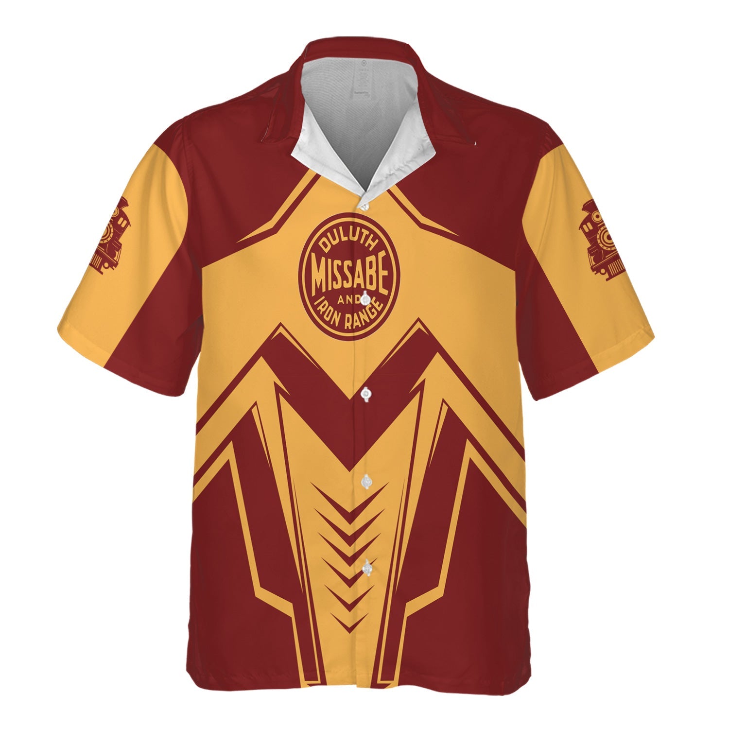 Railspirit Personalized Duluth, Missabe, & Iron Range Railroad Hawaiian Shirt Railway Trainspotter Style Shirt Gift Idea For Foamers