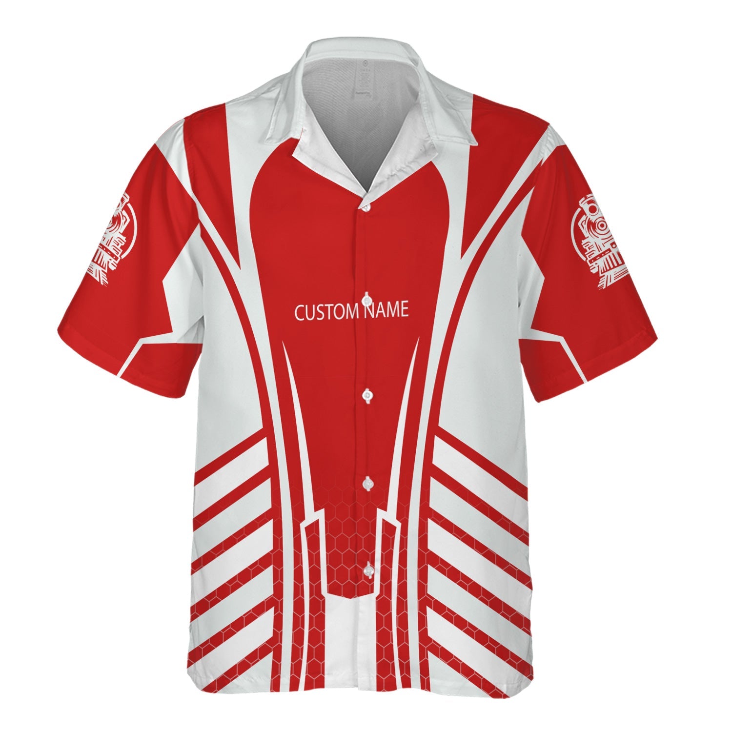 Railspirit Personalized The Chief Santa Fe Railroad Hawaiian Shirt Striped Railroad Style Train Shirt All Over Print