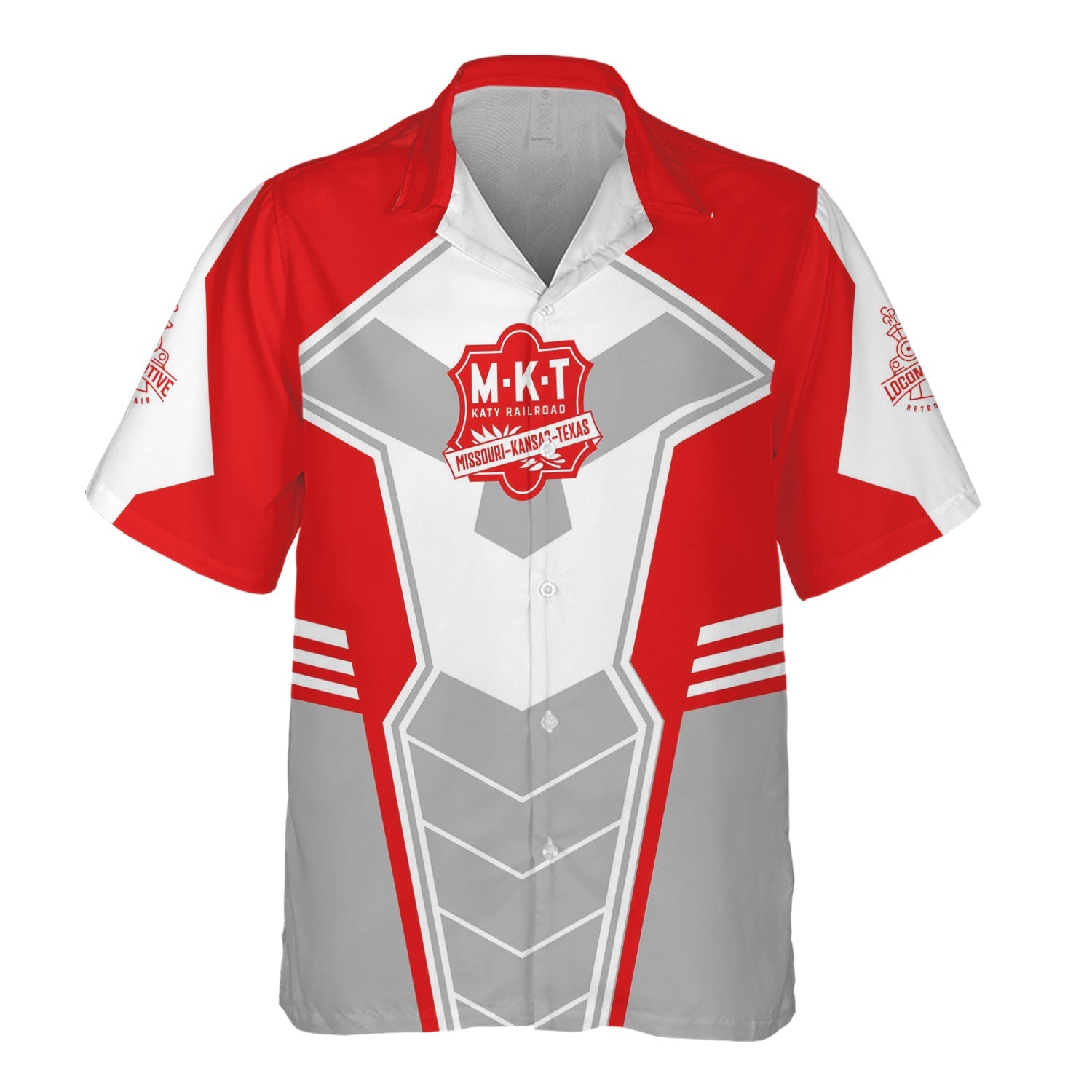 Railspirit Personalized Katy Railroad Hawaiian Shirt Engine-Inspired Style Train Shirt for Railroad Fanatic