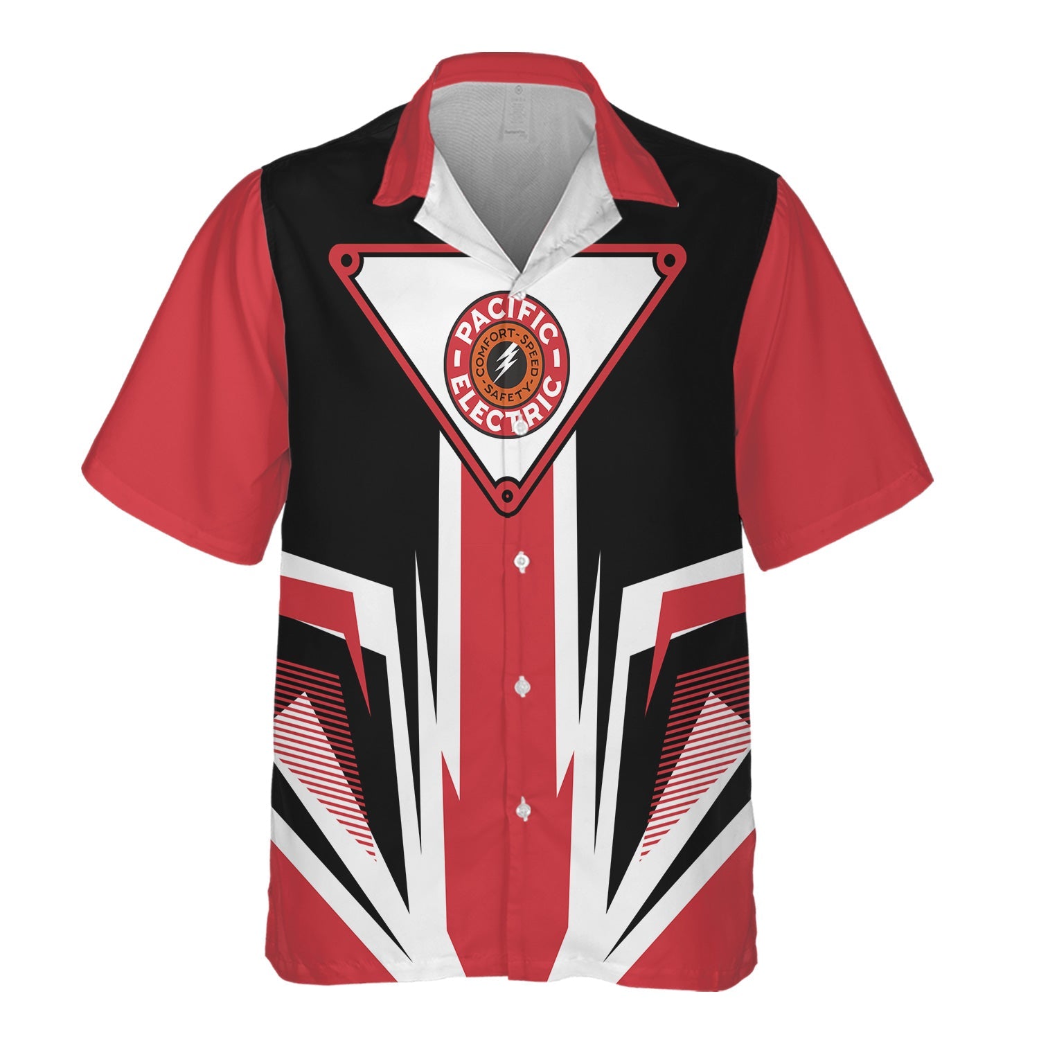 Railspirit Pacific Electric Railroad Hawaiian Shirt Bold Graphic Style All Over Printed Shirt