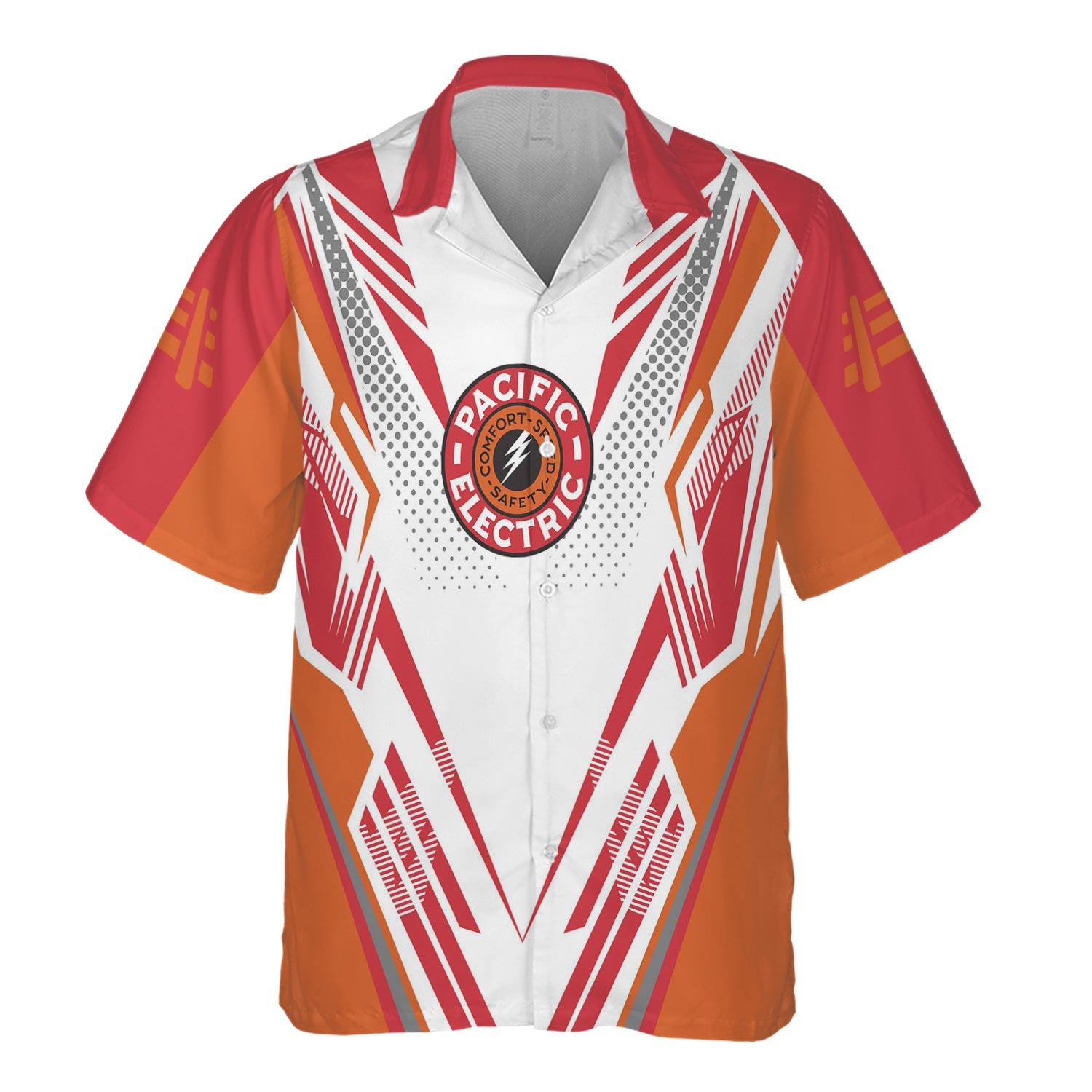 Railspirit Personalized Pacific Electric Railroad Hawaiian Shirt Railroad Tribute Design Train Shirt for Train Lovers