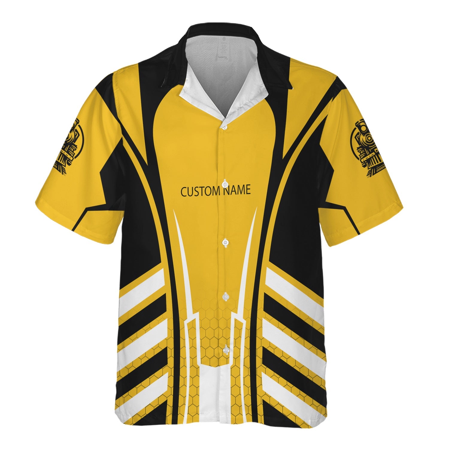 Railspirit Personalized Richmond, Fredericksburg And Potomac Railroad Hawaiian Shirt Striped Railroad Style Train Shirt All Over Print