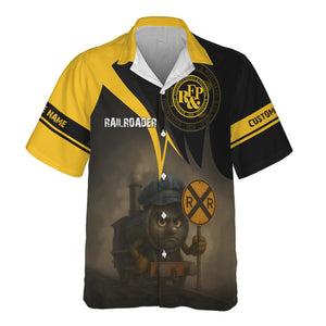 Railspirit Personalized Richmond, Fredericksburg And Potomac Railroad Hawaiian Shirt Angry Train Hawaiian Shirt Gift Idea For Train Lover