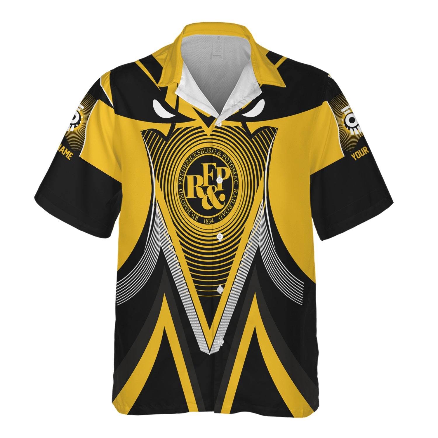 Railspirit Personalized Richmond, Fredericksburg And Potomac Railroad Hawaiian Shirt Vibrant Graphic Pattern Shirt For Train Enthusiasts