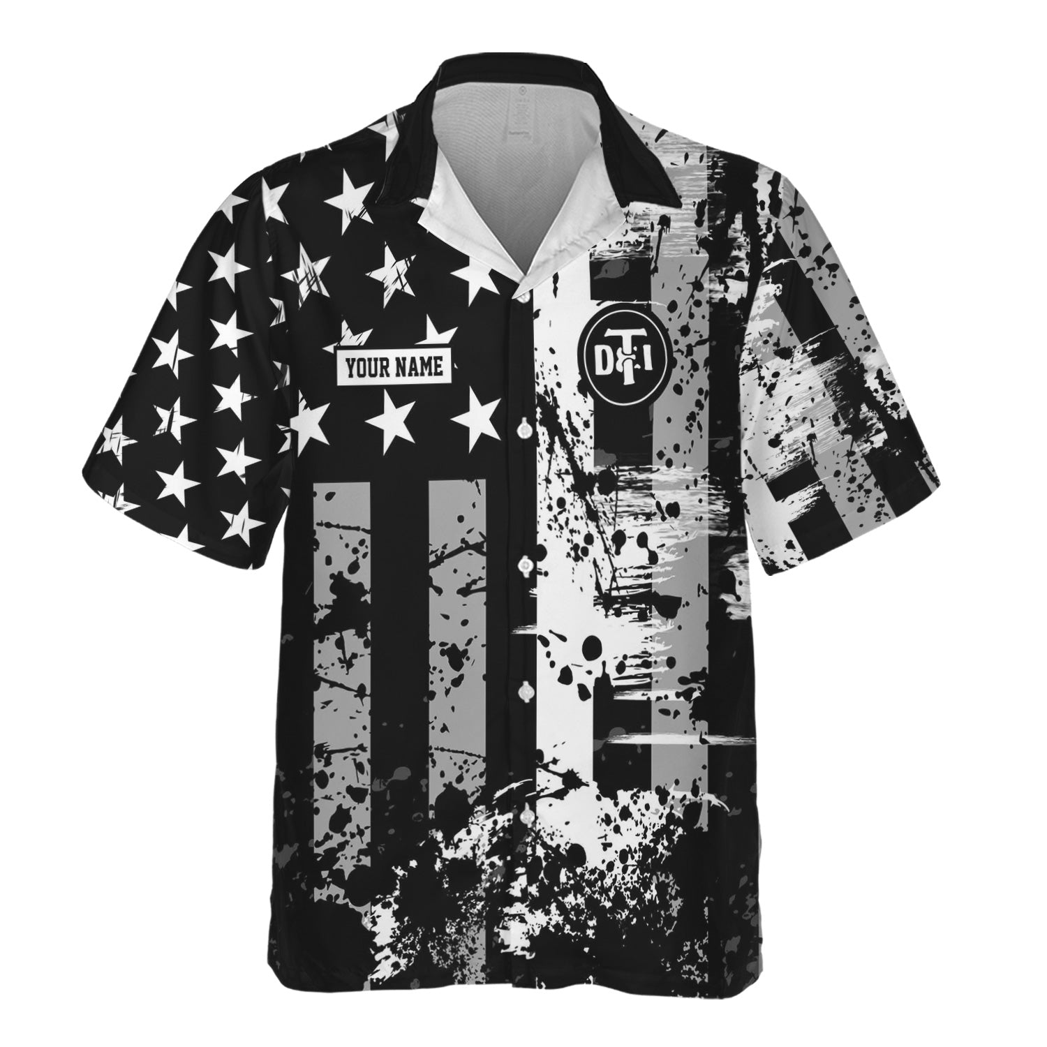 Railspirit Personalized Detroit Toledo And Ironton Railroad Hawaiian Shirt Artistic Paint American Flag Style Train Shirt