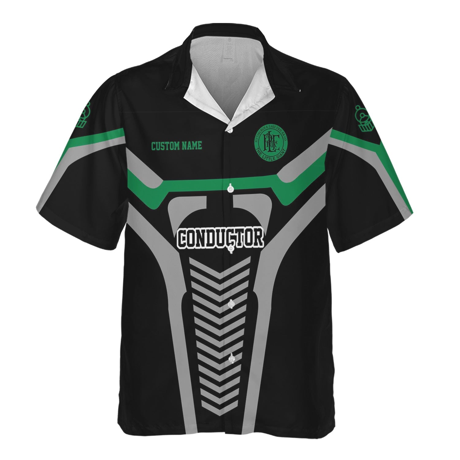 Railspirit Personalized Pittsburgh And Lake Erie Railroad Hawaiian Shirt Track-Inspired with Custom Job Position Train Shirt