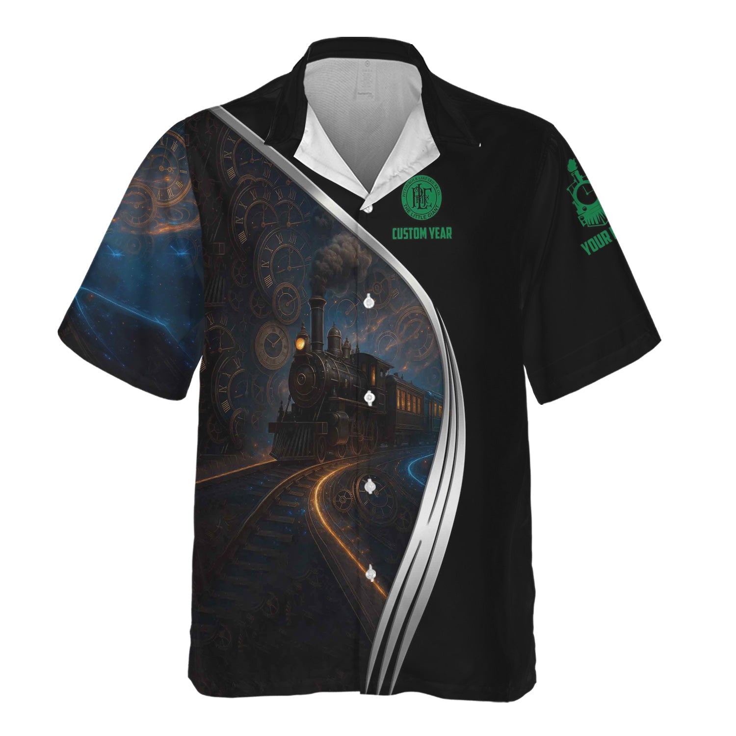 Railspirit Personalized Pittsburgh And Lake Erie Railroad Hawaiian Shirt Steampunk Locomotive with Custom Year Train Shirt