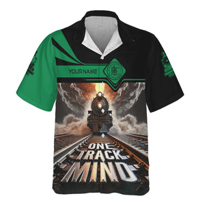 Railspirit Personalized Pittsburgh And Lake Erie Railroad Hawaiian Shirt One Track Mind Train Printed Shirt