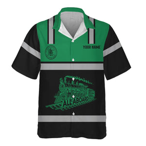 Railspirit Custom Name Pittsburgh And Lake Erie Railroad Hawaiian Shirt Eat Train Sleep Repeat Printed Train Shirt