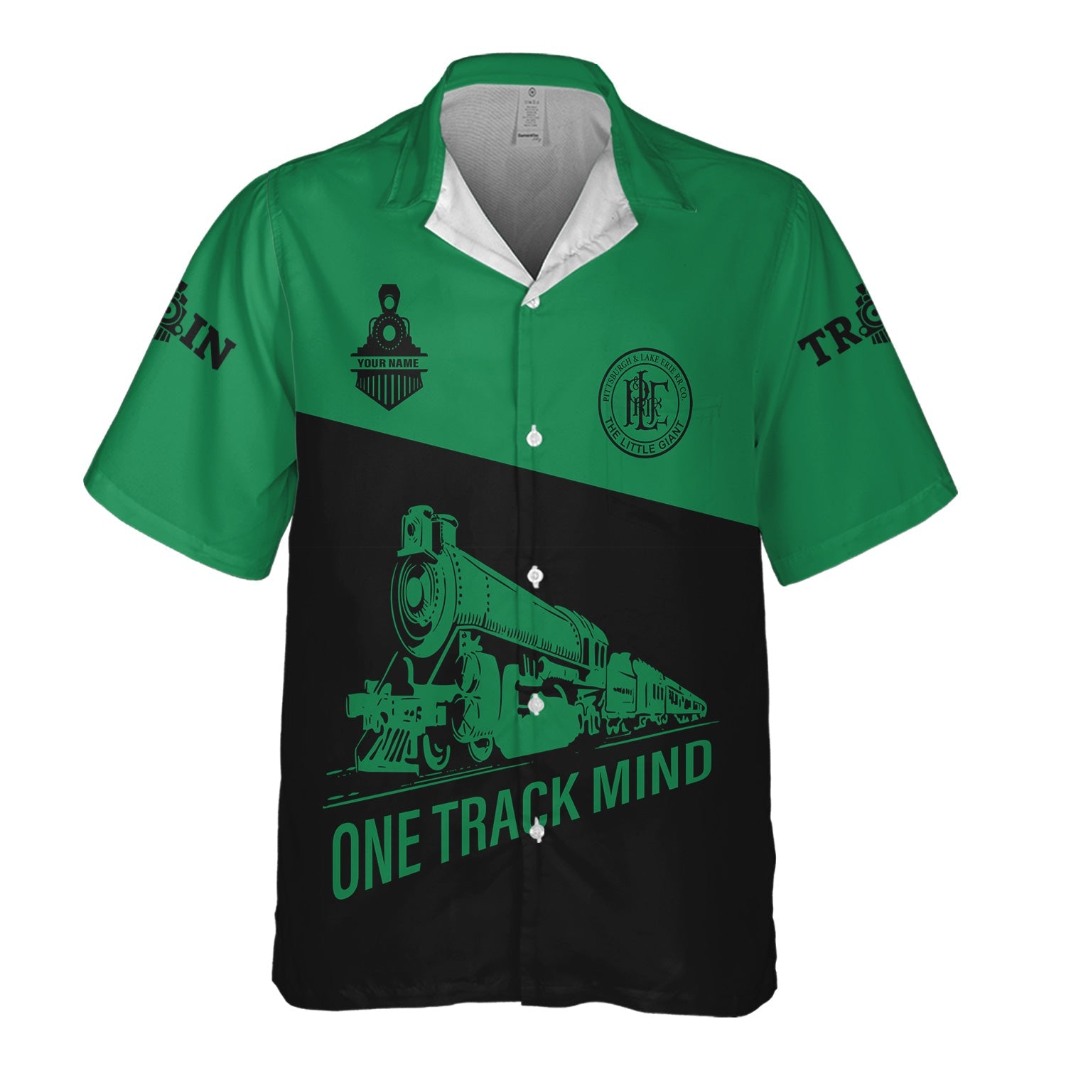 Railspirit Personalized Pittsburgh And Lake Erie Railroad Hawaiian Shirt One Track Mind Unisex Train Shirt Gift Idea For Train Lover