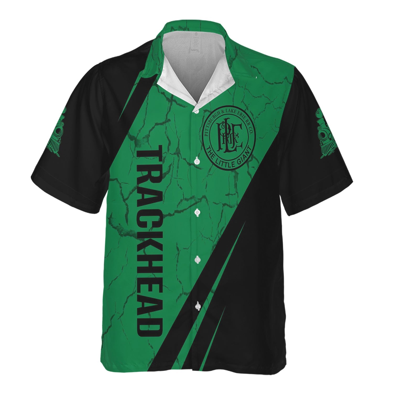 Railspirit Personalized Pittsburgh And Lake Erie Railroad Hawaiian Shirt Crackle Texture Style Shirt For Trackhead