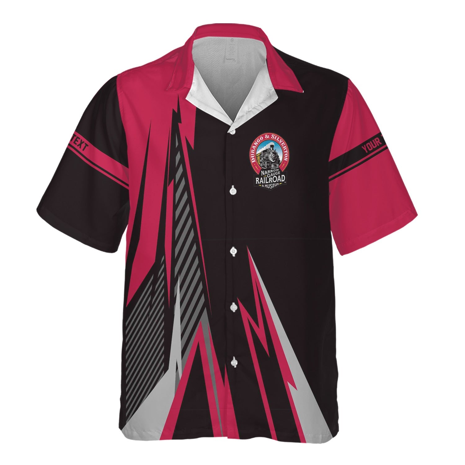 Railspirit Personalized Durango And Silverton Narrow Gauge Railroad Hawaiian Shirt Lightning-Inspired Railway Style Shirt For Train Lovers