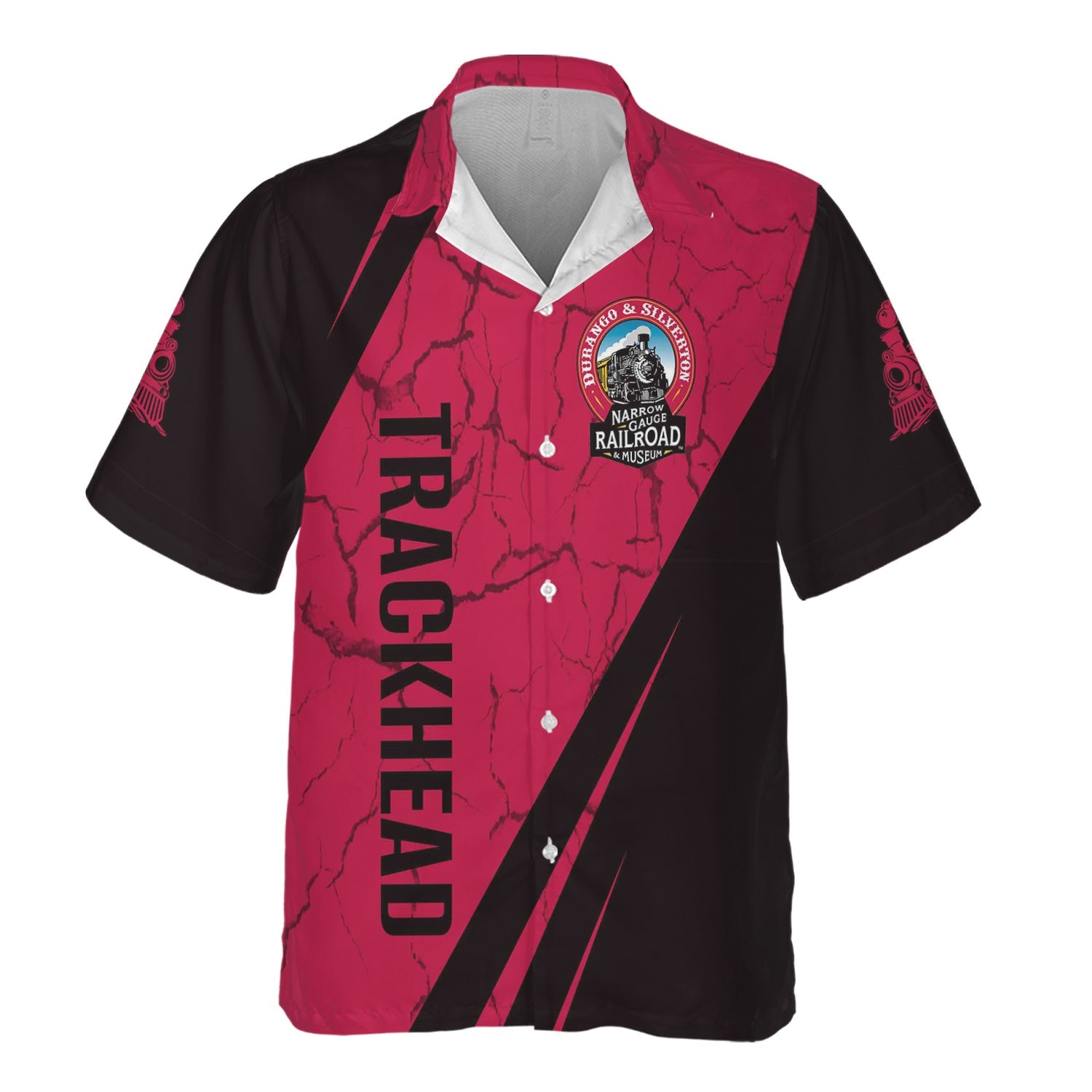 Railspirit Personalized Durango And Silverton Narrow Gauge Railroad Hawaiian Shirt Crackle Texture Style Shirt For Trackhead