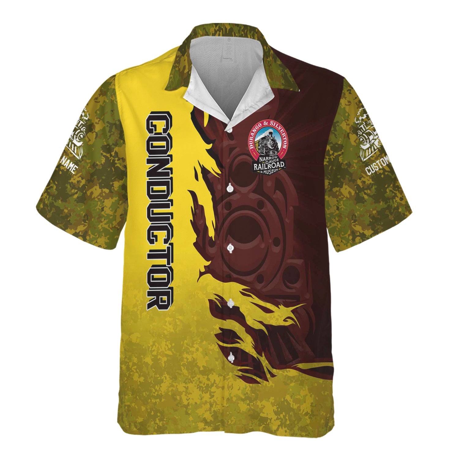 Railspirit Personalized Durango And Silverton Narrow Gauge Railroad Hawaiian Shirt Blazing Style with Custom Position Train Shirt