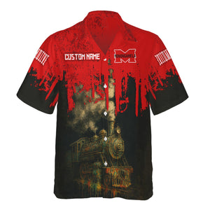 Railspirit Personalized Monongahela Railroad Hawaiian Shirt Vintage Train Art Style Shirt For Locomotive Fans