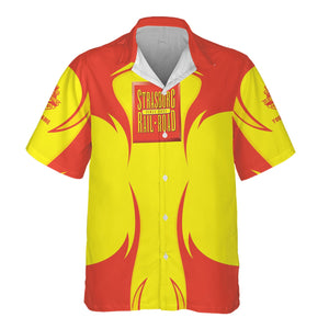 Railspirit Personalized Strasburg Railroad Hawaiian Shirt Distinctive Flame Style Shirt For Steam Engine Addict