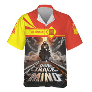Railspirit Personalized Strasburg Railroad Hawaiian Shirt One Track Mind Train Printed Shirt