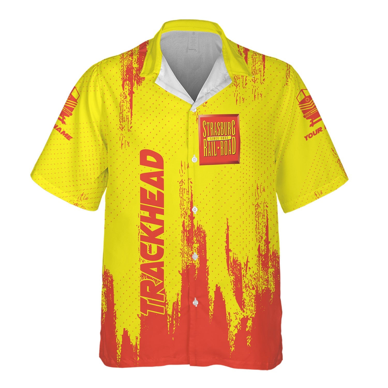 Railspirit Personalized Strasburg Railroad Hawaiian Shirt Paint Impact Design Train Shirt for Trackhead