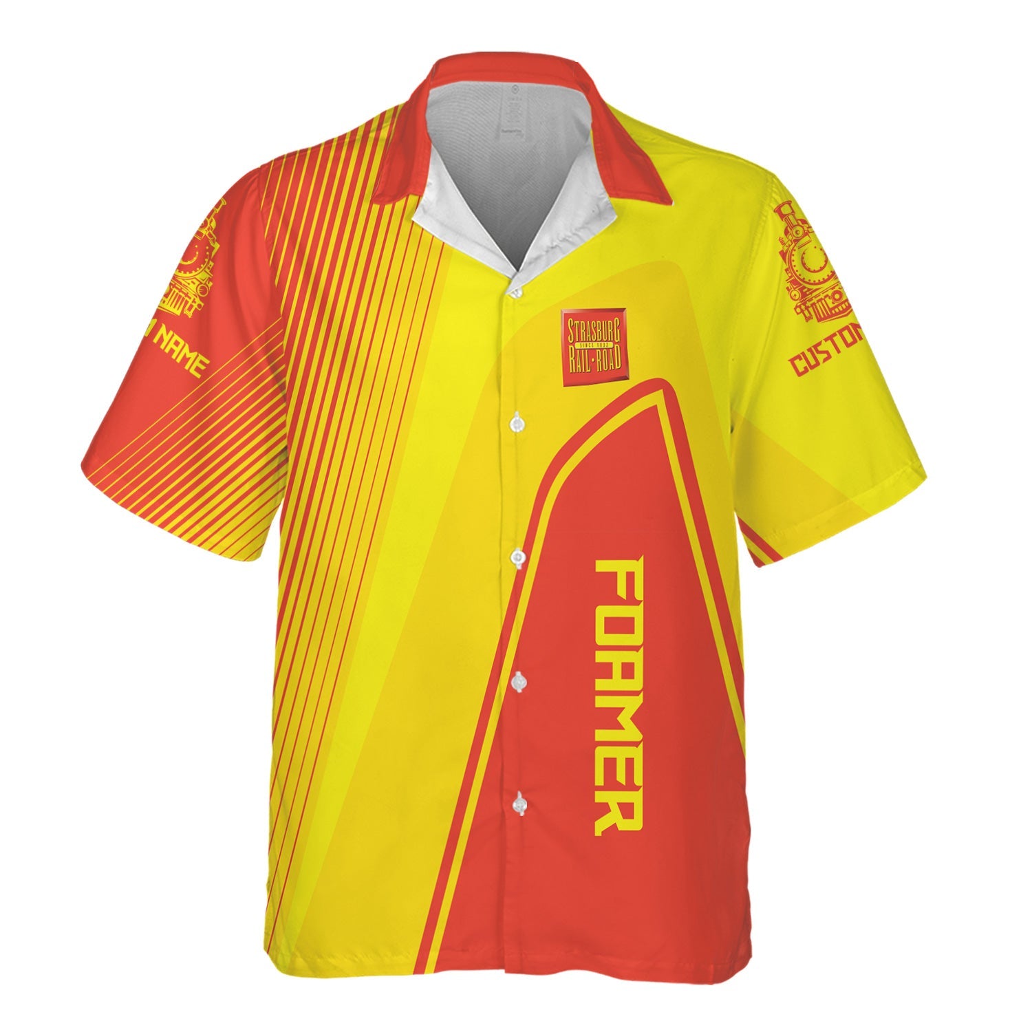 Railspirit Personalized Strasburg Railroad Hawaiian Shirt Vibrant Striking Style Shirt For Rail Enthusiasts