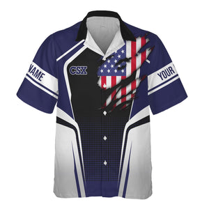 Railspirit Personalized CSX Transportation Railroad Hawaiian Shirt American Eagle Vintage Train Shirt