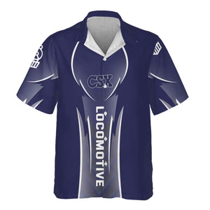 Railspirit Personalized CSX Transportation Railroad Hawaiian Shirt Striking Line Style Train Shirt For Locomotive Lovers