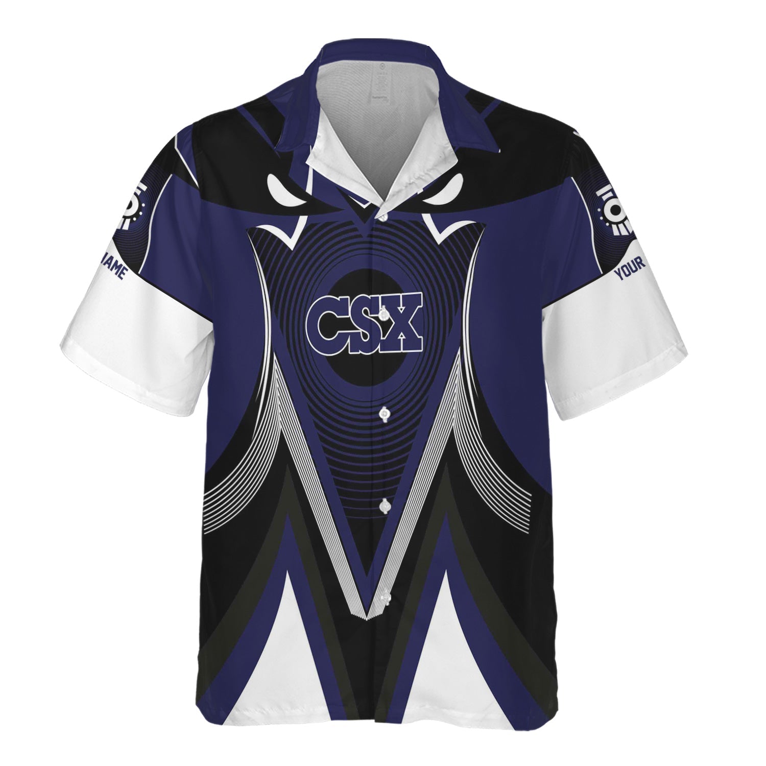 Railspirit Personalized CSX Transportation Railroad Hawaiian Shirt Vibrant Graphic Pattern Shirt For Train Enthusiasts