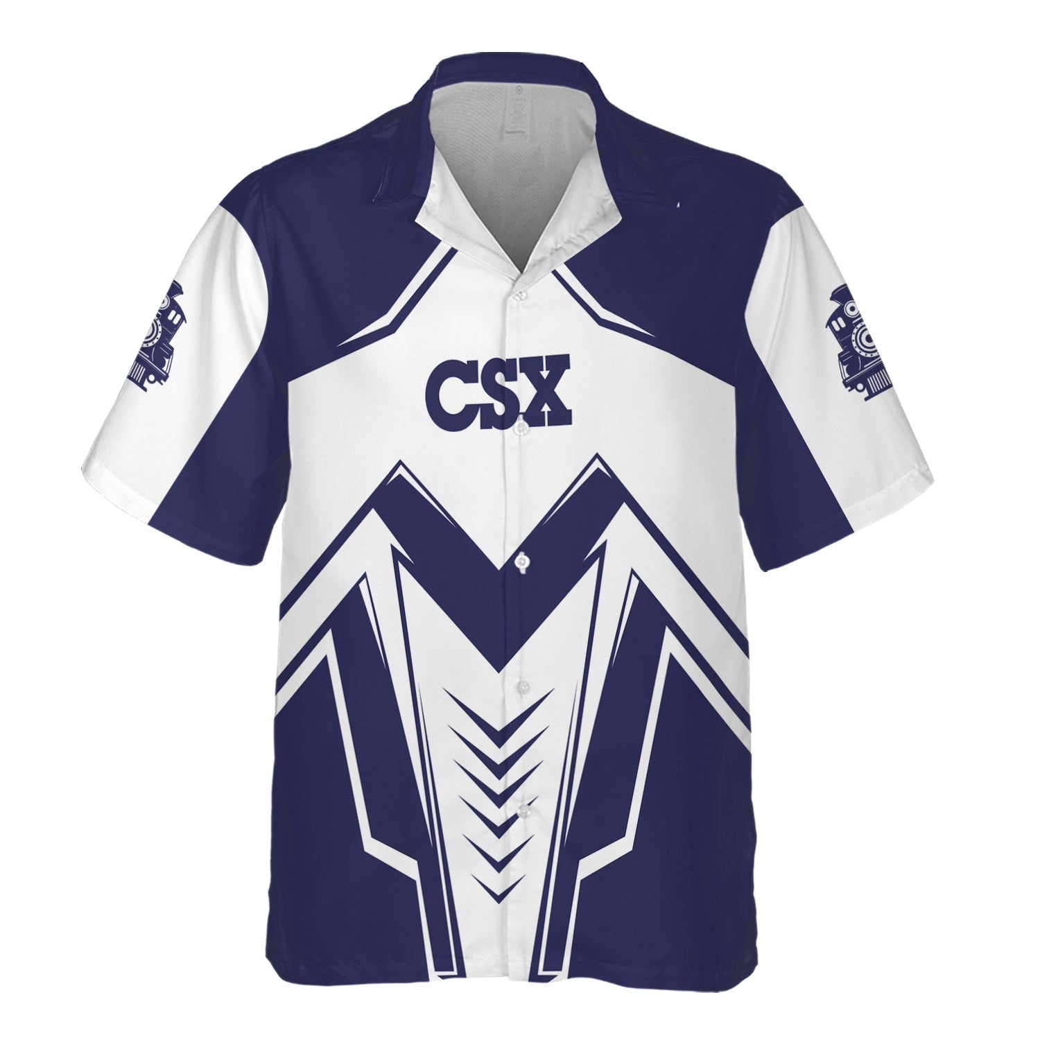 Railspirit Personalized CSX Transportation Railroad Hawaiian Shirt Railway Trainspotter Style Shirt Gift Idea For Foamers