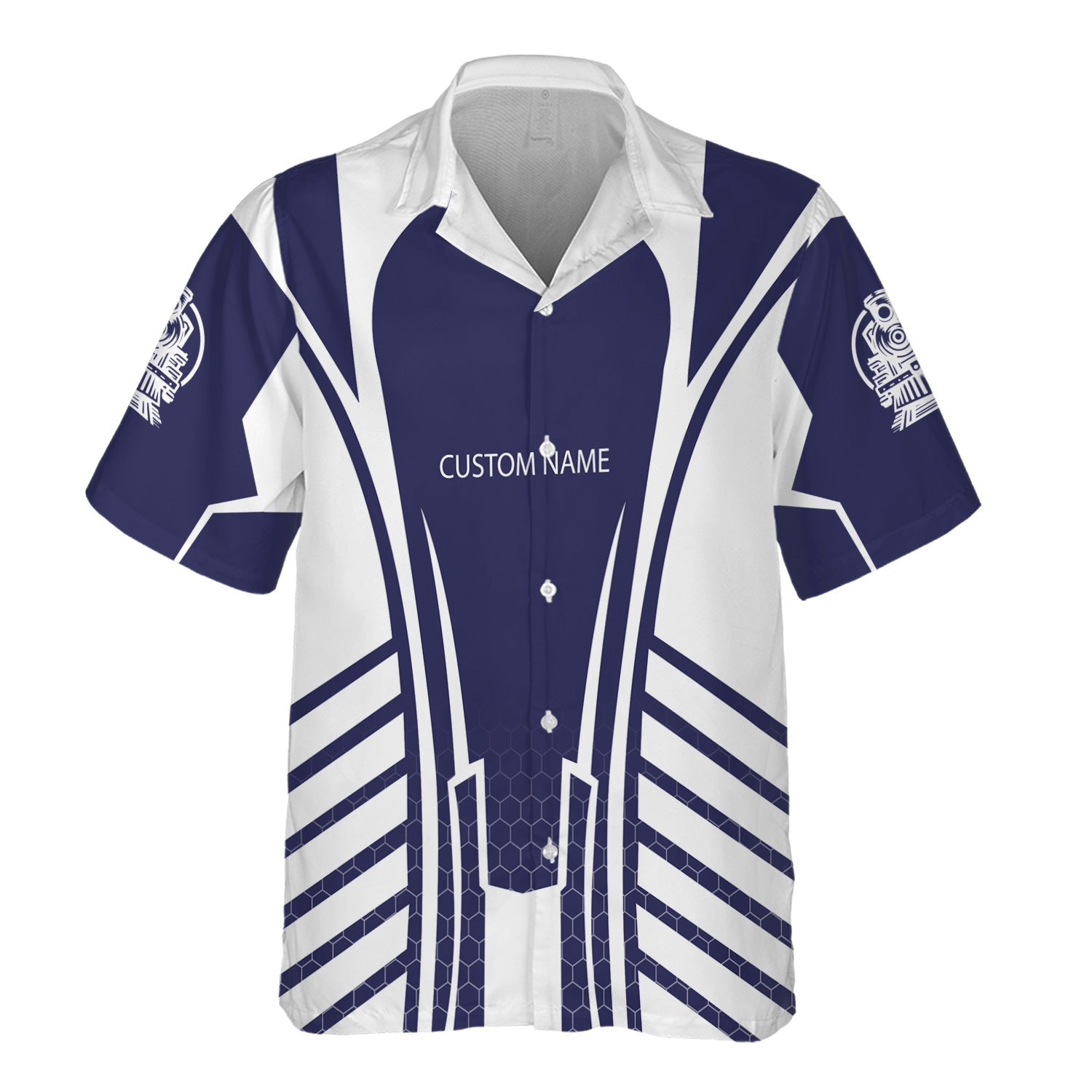 Railspirit Personalized CSX Transportation Railroad Hawaiian Shirt Striped Railroad Style Train Shirt All Over Print