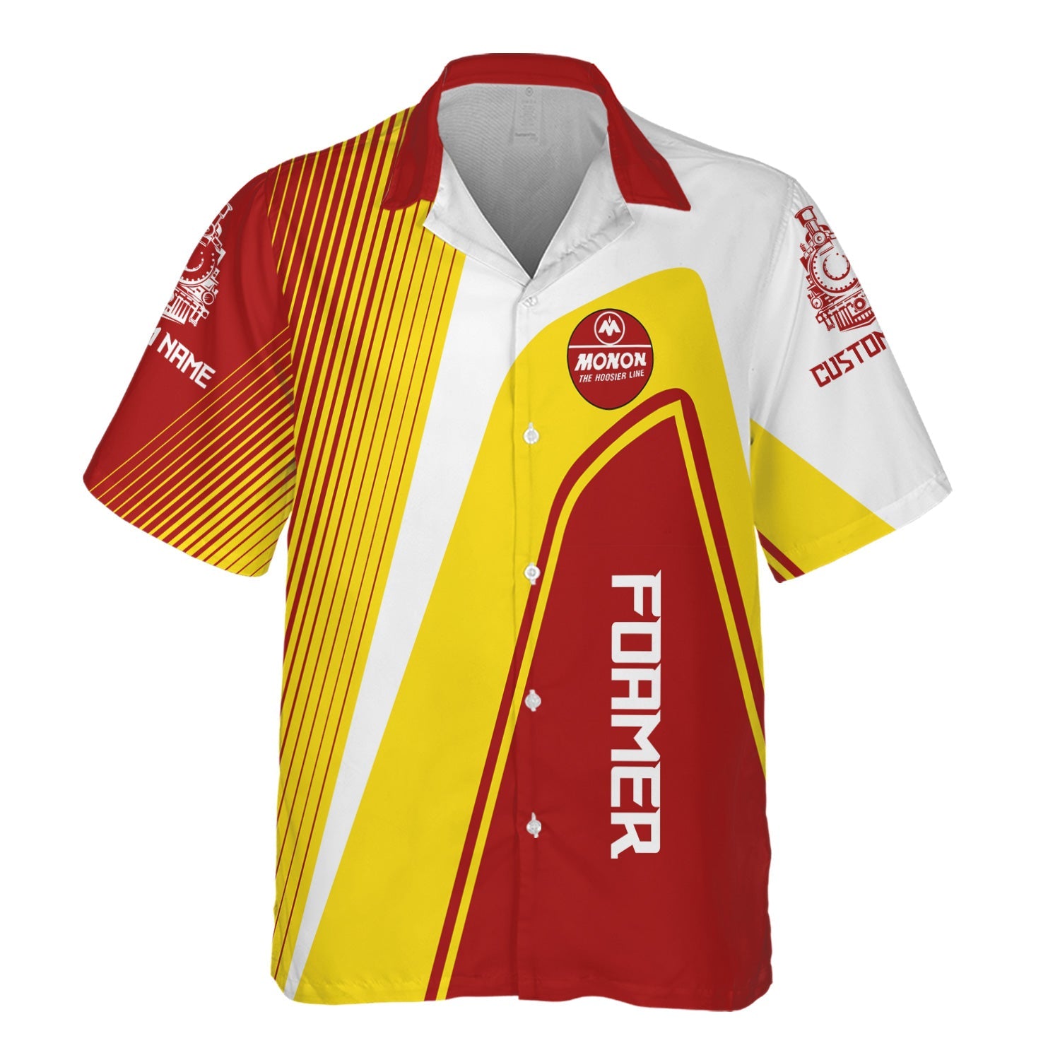 Railspirit Personalized Monon Railroad Hawaiian Shirt Vibrant Striking Style Shirt For Rail Enthusiasts