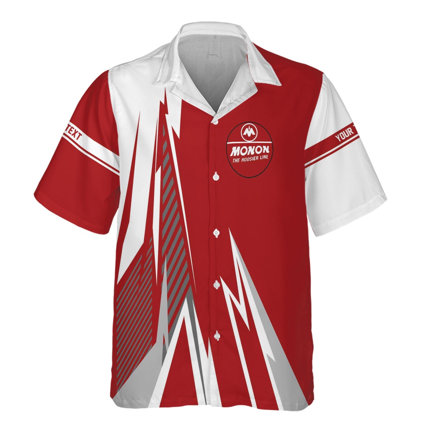 Railspirit Personalized Monon Railroad Hawaiian Shirt Lightning-Inspired Railway Style Shirt For Train Lovers