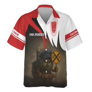 Railspirit Personalized Bangor And Aroostook Railroad Hawaiian Shirt Angry Train Hawaiian Shirt Gift Idea For Train Lover