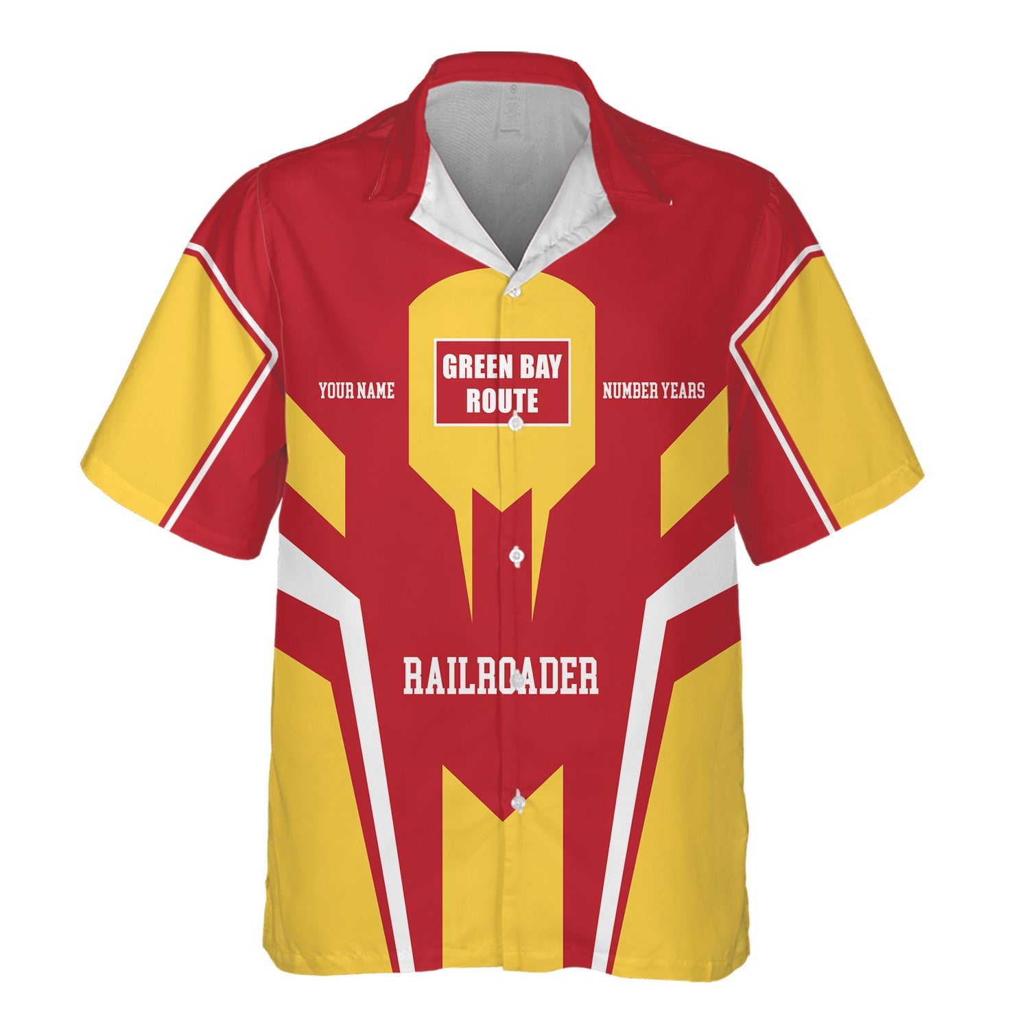Railspirit Personalized Green Bay & Western Railroad Hawaiian Shirt Custom Year Railroader Shirt Gift Idea For Train Lover