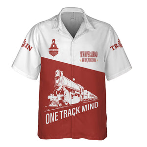 Railspirit Personalized New Hope Railroad Hawaiian Shirt One Track Mind Unisex Train Shirt Gift Idea For Train Lover