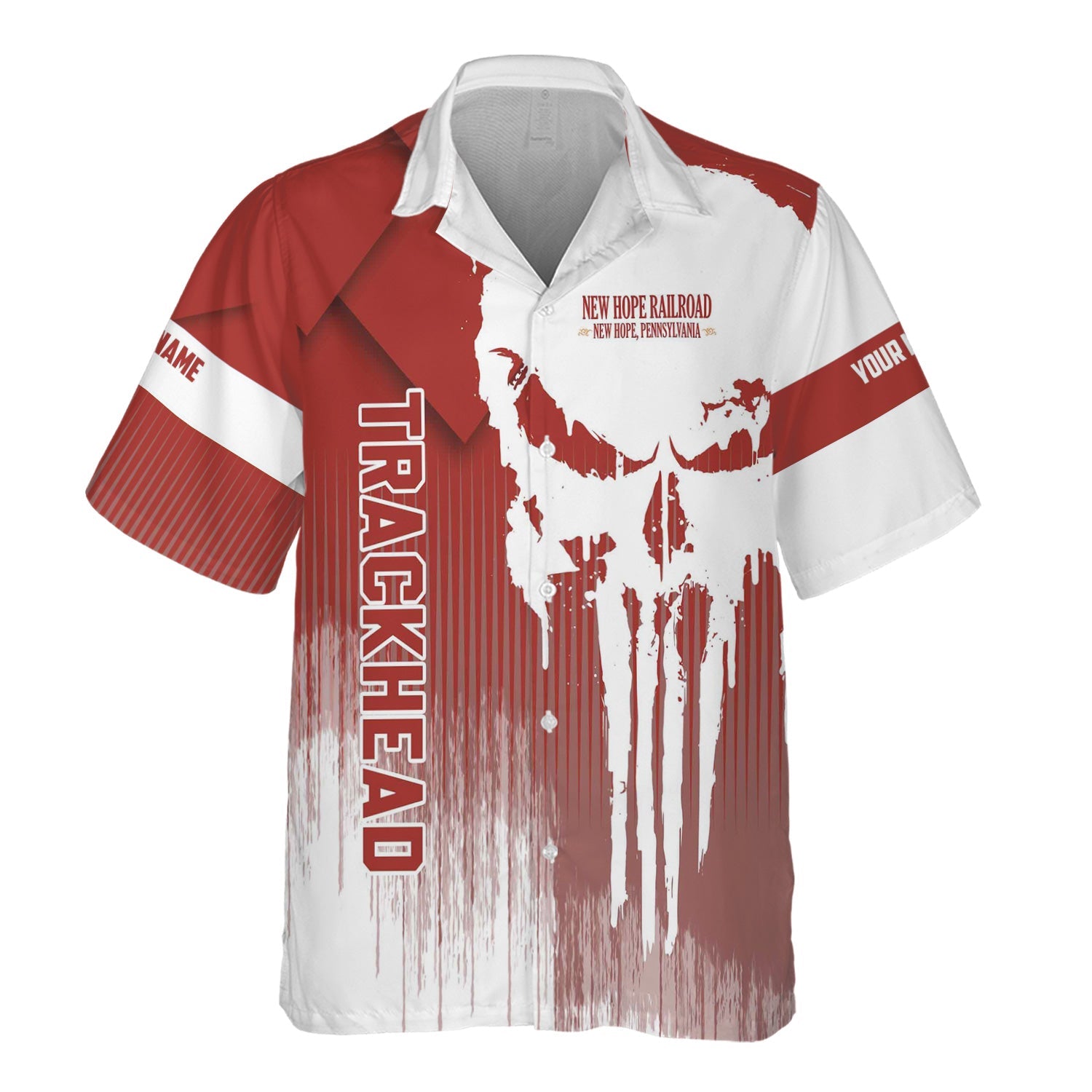 Railspirit Personalized New Hope Railroad Hawaiian Shirt Skull Design with Custom Job Train Shirt for Trackhead Crew