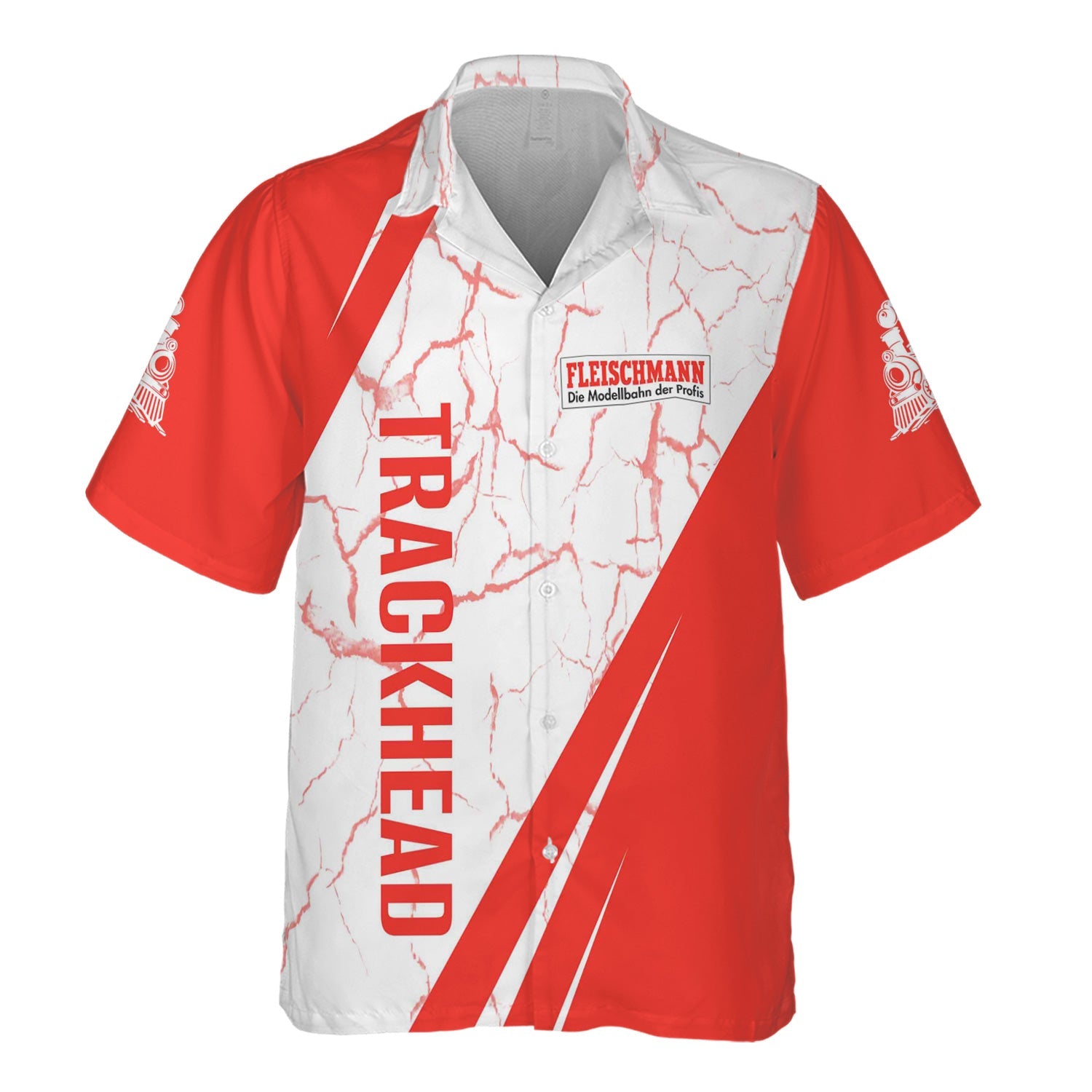 Railspirit Personalized Fleischmann And Western Railroad Hawaiian Shirt Crackle Texture Style Shirt For Trackhead