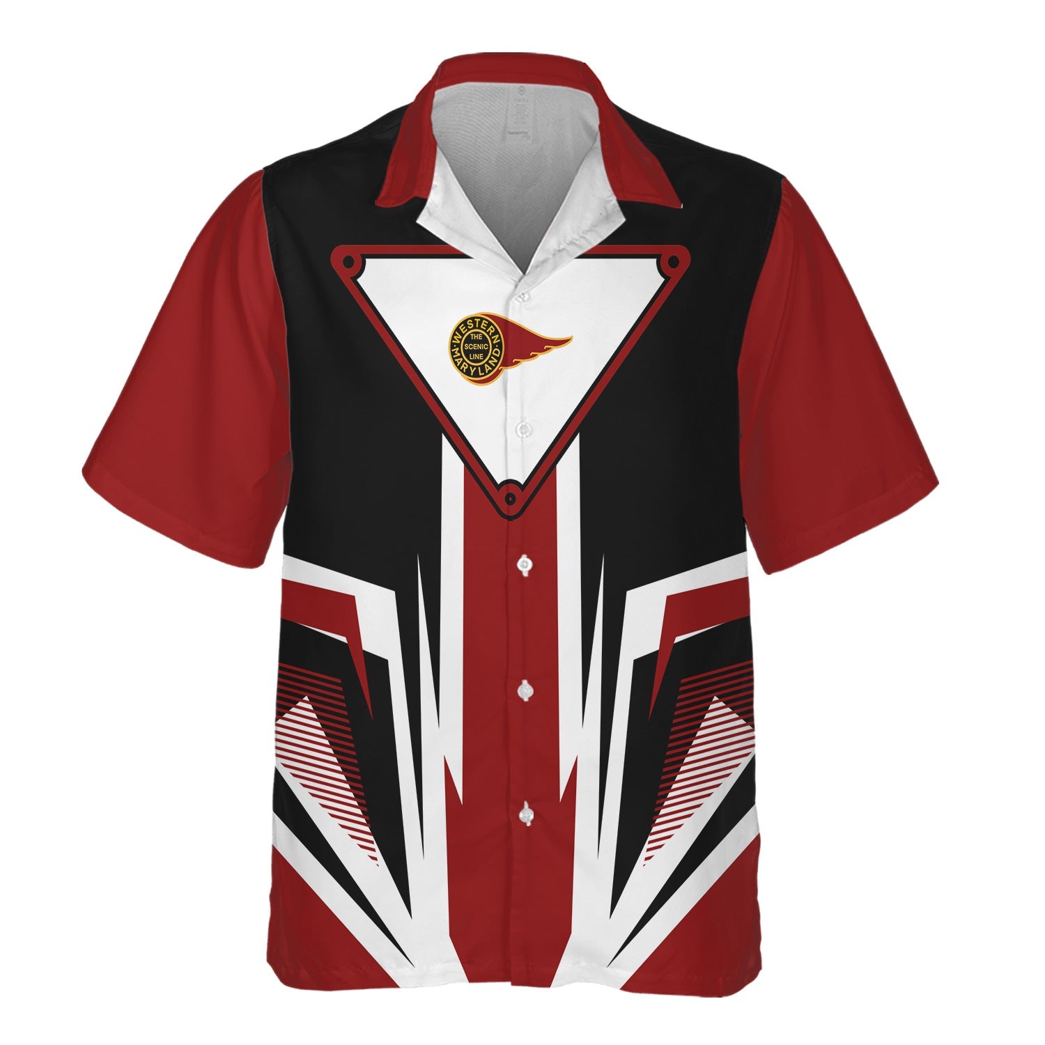 Railspirit Western Maryland Railway Hawaiian Shirt Bold Graphic Style All Over Printed Shirt