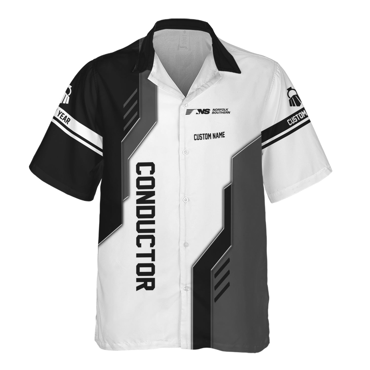 Railspirit Personalized Norfolk Southern Railway Hawaiian Shirt Unique Railway Style with Custom Job Train Shirt