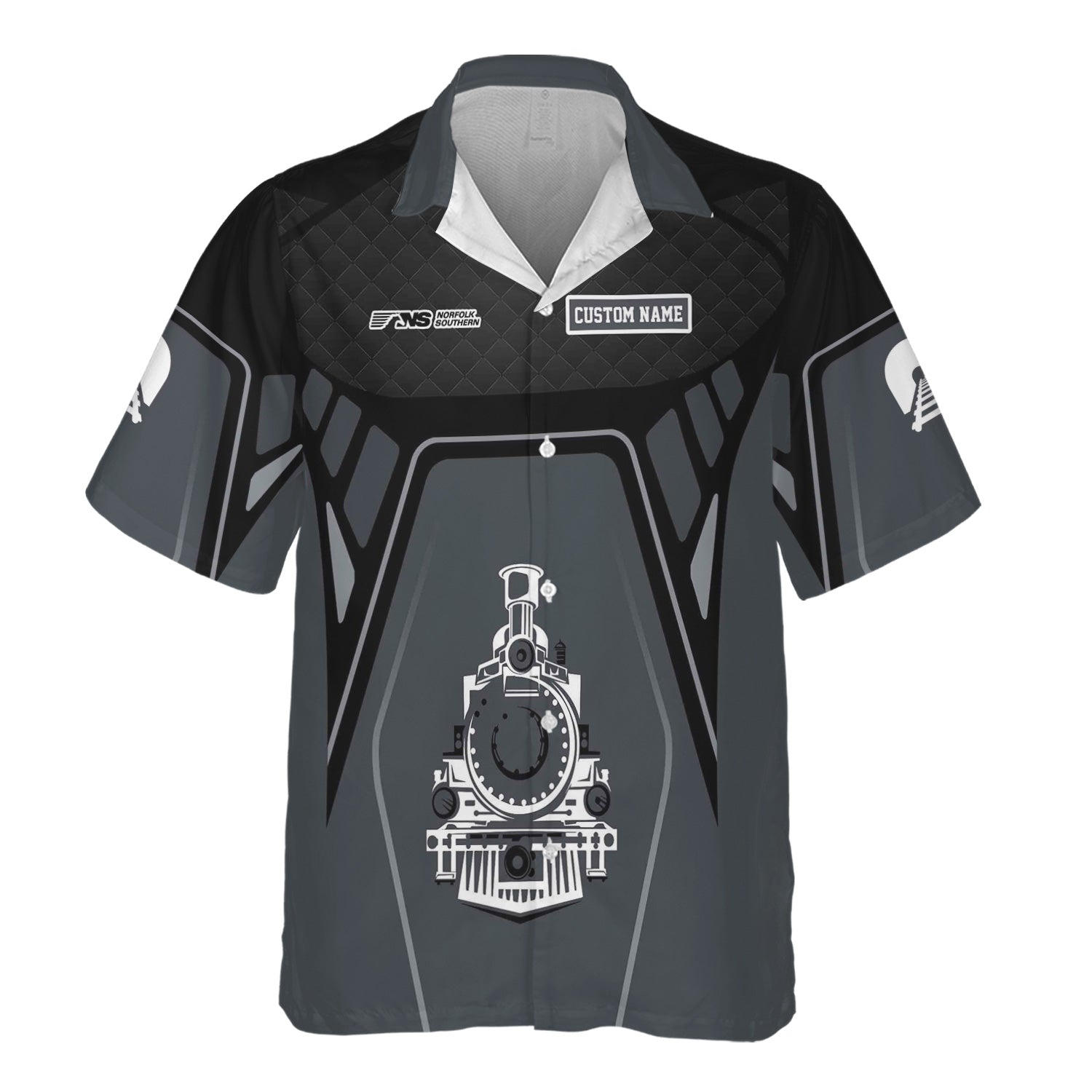 Railspirit Personalized Norfolk Southern Railway Hawaiian Shirt Steam Locomotive Engine Graphic Train Shirt All Over Print