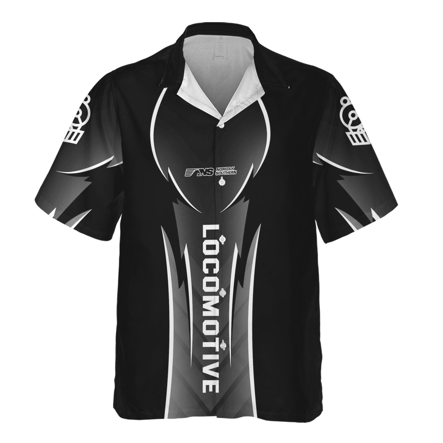 Railspirit Personalized Norfolk Southern Railway Hawaiian Shirt Striking Line Style Train Shirt For Locomotive Lovers