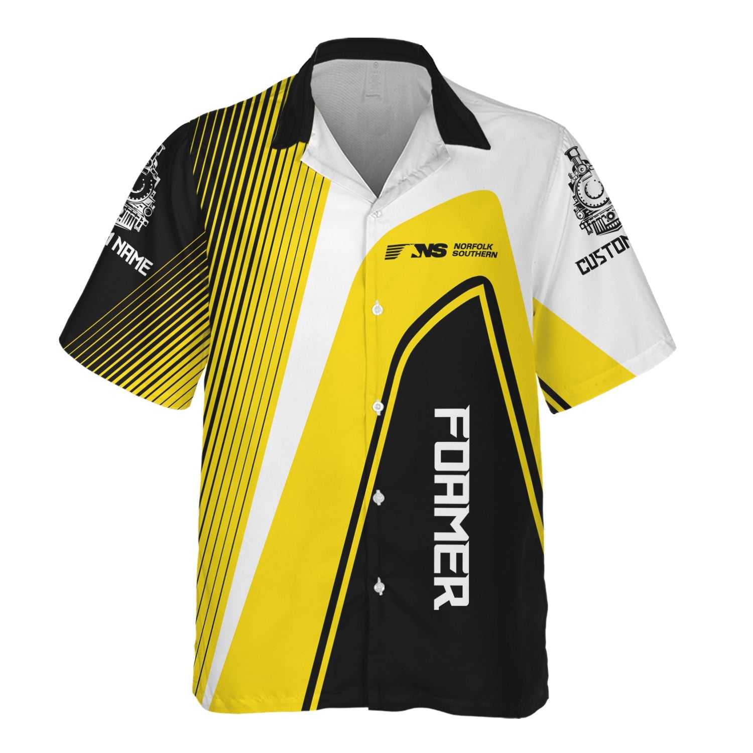 Railspirit Personalized Norfolk Southern Railway Hawaiian Shirt Vibrant Striking Style Shirt For Rail Enthusiasts