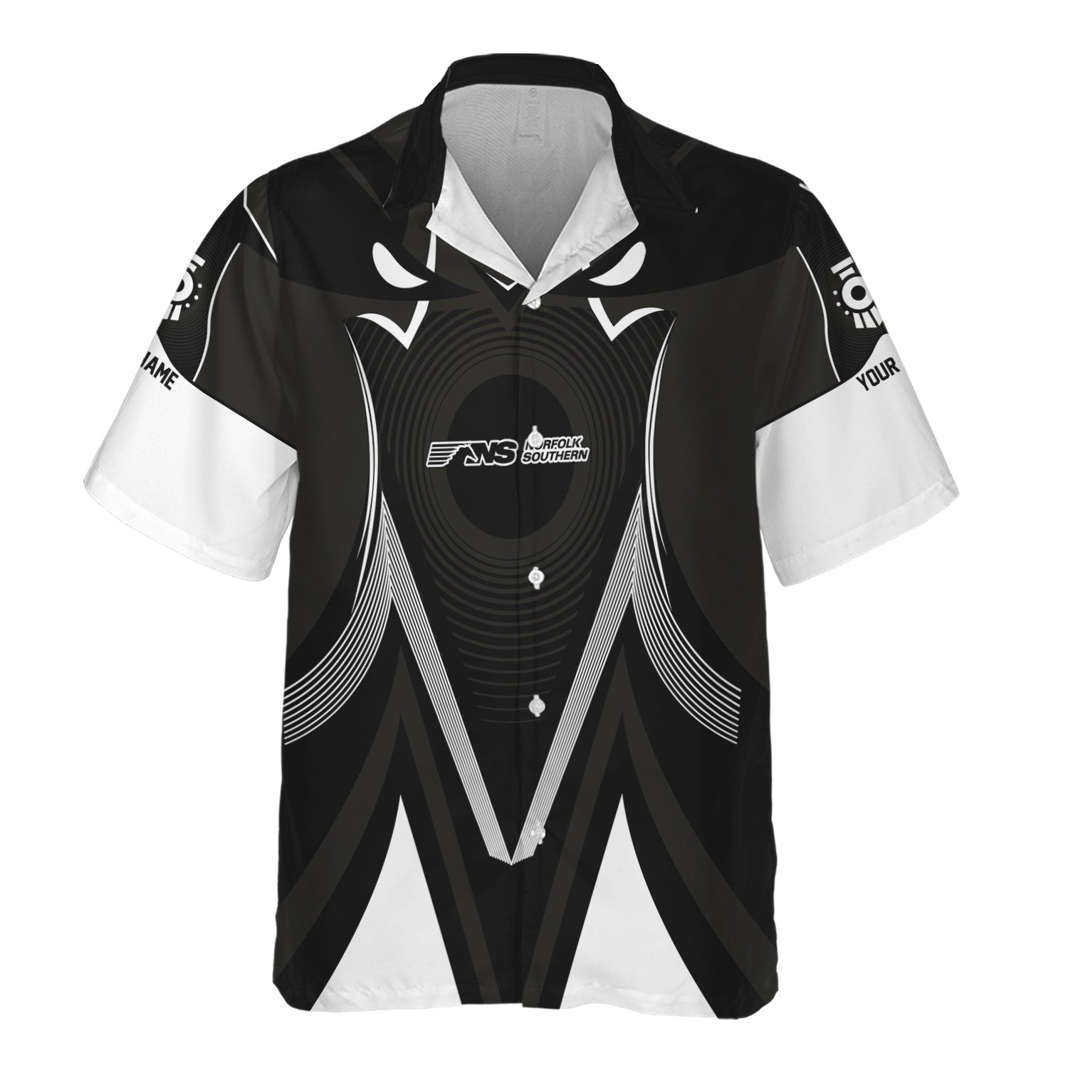 Railspirit Personalized Norfolk Southern Railway Hawaiian Shirt Vibrant Graphic Pattern Shirt For Train Enthusiasts