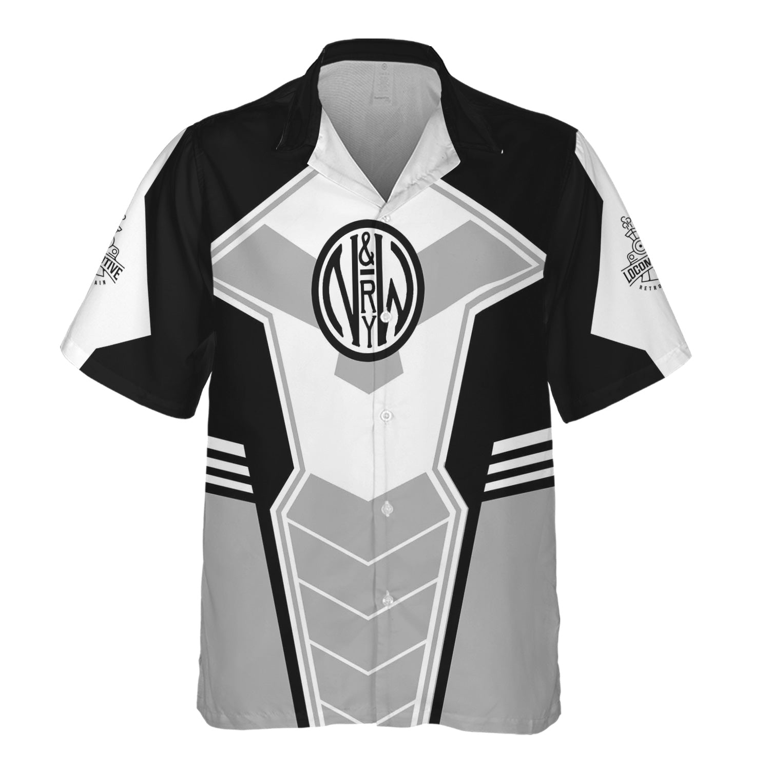 Railspirit Personalized Norfolk and Western Railway Hawaiian Shirt Engine-Inspired Style N&W Train Shirt for Railroad Fanatic