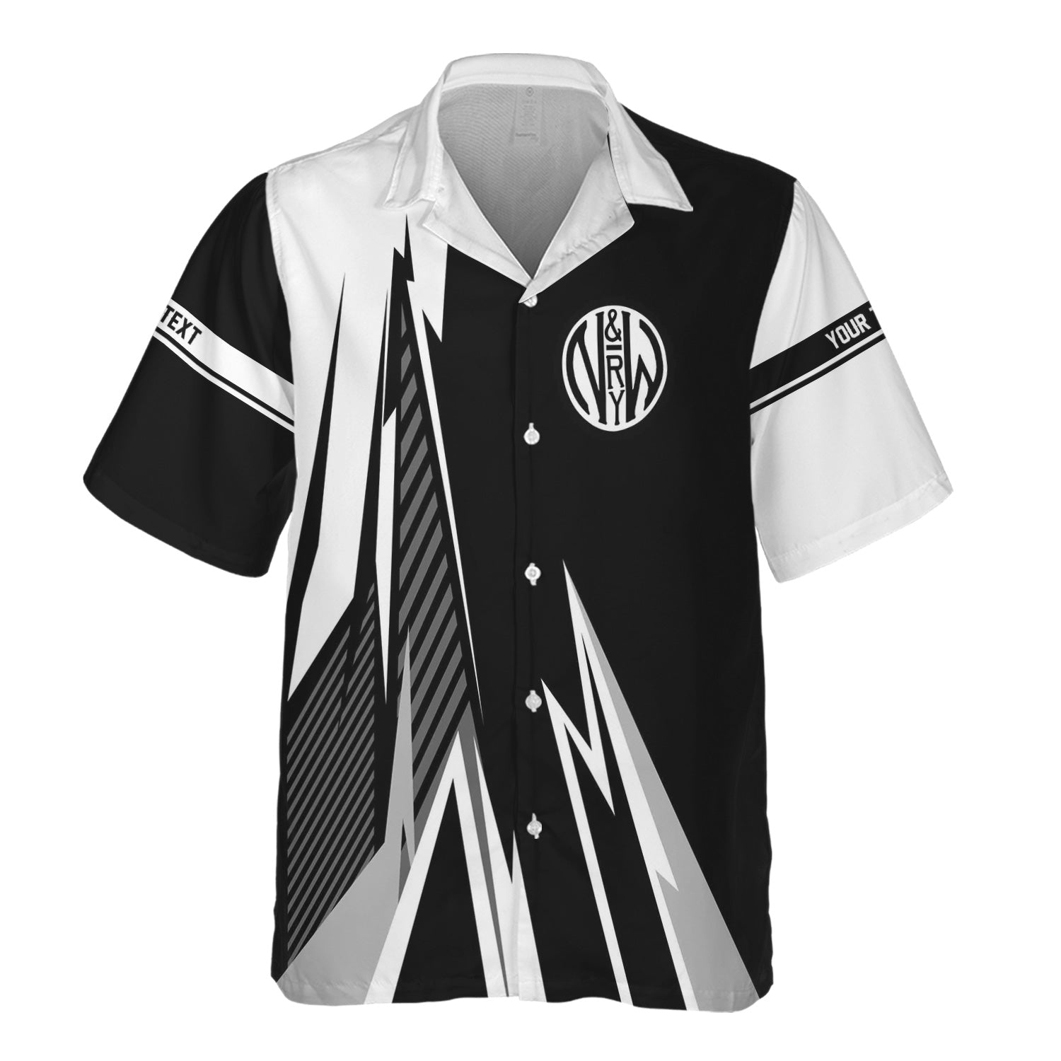 Railspirit Personalized Norfolk and Western Railway Hawaiian Shirt Lightning-Inspired Railway Style N&W Shirt For Train Lovers
