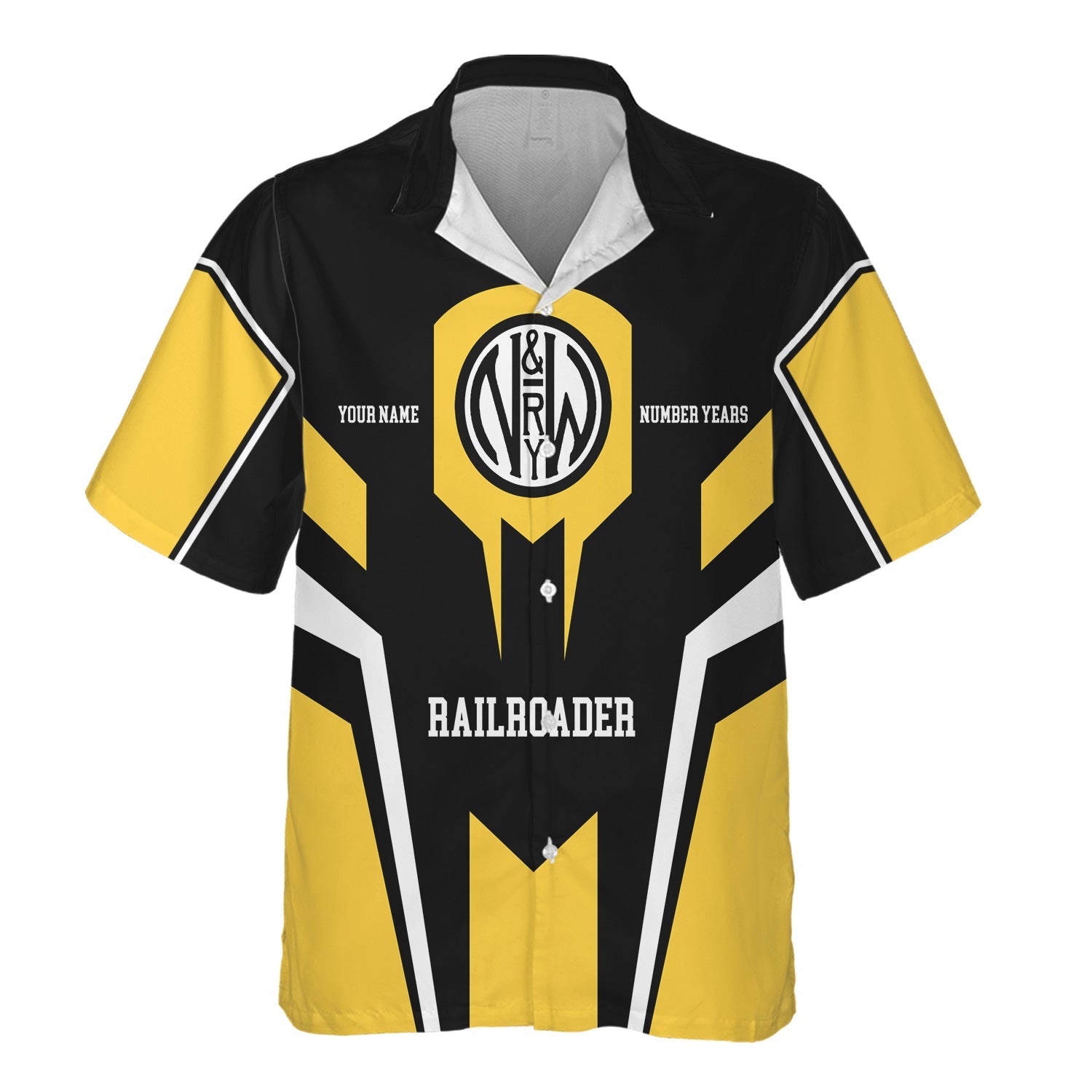 Railspirit Personalized Norfolk and Western Railway Hawaiian Shirt Custom Year Railroader N&W Shirt Gift Idea For Train Lover